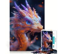 Puzzle con ritratto di drago scintillante per ragazzi, 1000 pezzi, gioco di abilità mentale, design semplice e divertente, assemblaggio, regalo memorabile 38x52cm