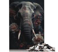 Puzzle con ritratto di elefante, rompicapo di carta, puzzle rettangolare per adulti e adolescenti, regali di Natale 1000 pezzi (26x38 cm)