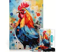 Puzzle con ritratto di gallo, 1000 pezzi, per ragazzi, gioco di logica, divertimento e svago, taglio liscio, regalo speciale (38x26cm)