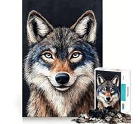 Puzzle con ritratto di lupo,1000 pezzi,gioco stimolante per la mente,incastro perfetto,ideale per il relax in casa (50x75cm)