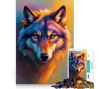 Puzzle con ritratto di lupo alfa vivido,1000 pezzi,gioco stimolante per la mente,incastro perfetto,nessun pezzo si stacca,sfida interattiva per il cervello per la casa (38x52cm)