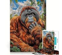Puzzle con ritratto di orango, 1000 pezzi, gioco per lo sviluppo della mente, rilassante, taglio di precisione, pezzo da collezione (38x52cm)