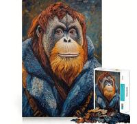 Puzzle con ritratto di orango, 1000 pezzi, per adulti, gioco di concentrazione e svago, ideale per la casa, con bordi netti, regalo perfetto per Babbo Natale (38x52cm)
