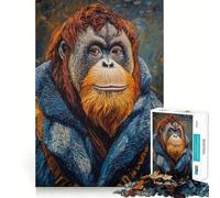 Puzzle con ritratto di orango per adulti, 1000 pezzi, rompicapo per la mente, piacevole da assemblare, regalo perfetto (50x75cm)