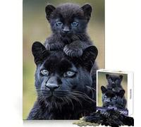 Puzzle con ritratto di pantera nera madre e cucciolo per ragazzi, 1000 pezzi, stimola la memoria, favorisce la concentrazione, taglio preciso, regalo memorabile (38x26cm)