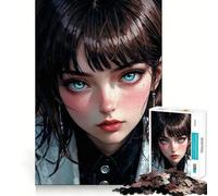 Puzzle con ritratto di ragazza anime per adolescenti,1000 pezzi,gioco stimolante per la mente,montaggio sicuro e sicuro,attività di condivisione per i propri cari (50x75cm)