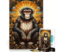 Puzzle con ritratto di scimmia decorato, 1000 pezzi, per ragazzi, gioco di intelligenza, divertimento in casa, taglio di qualità, regalo creativo (50x75cm)