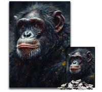 Puzzle con ritratto di scimmia e scimpanzé, 1000 pezzi, in cartone, per adulti, regalo perfetto per l'arredamento della casa e per il divertimento delle feste, 26x38cm/10,23x14,96 pollici