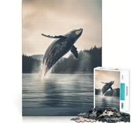 Puzzle con ritratto di squalo balena per ragazzi,1000 pezzi,stimolante per la mente,divertente,con componenti robusti e ben definiti,un'attività di gruppo emozionante (38x26cm)