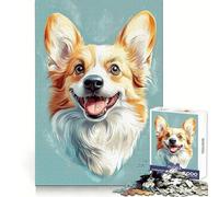 Puzzle con ritratto di Welsh Corgi per ragazzi, 1000 pezzi, facile da ricordare, attività ricreativa, taglio perfetto, il miglior regalo (50x75cm)