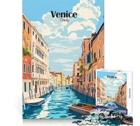 Puzzle con scena dei canali di Venezia per adulti, 1000 pezzi, stimolante per la memoria, ideale per il tempo libero e il divertimento Bordi nitidi Regalo speciale (38x52cm)