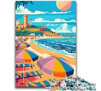 Puzzle con scena di spiaggia di Rimini per adulti e adolescenti, puzzle per stimolare l'intelligenza cerebrale, giocattoli avvincenti per la decorazione della casa (38x26cm)