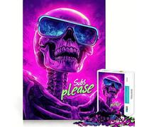 Puzzle con scheletro e occhiali da sole, 1000 pezzi, per ragazzi, gioco intelligente, passatempo per la casa, taglio preciso, regalo premuroso 50x75cm