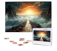 Puzzle con sentieri marini divisi, 1000 pezzi, puzzle personalizzati, foto puzzle per adulti impegnativi puzzle con borsa portaoggetti, puzzle per uomini e donne, decorazione per la casa (25,9 x 38,1