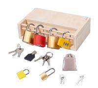 Puzzle Con Serratura E Chiave - Giocattolo Di Sblocco Della Scatola In Legno, Scatola Di Attività Di Apprendimento Educativo | Giocattolo Per L'addestramento Dello Stelo In Età Prescolare P