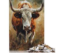 Puzzle con sguardo bovino, decorazione unica per la casa, puzzle in cartone riciclato al 100% per bambini e bambine, regali di Halloween, 1000 pezzi (26x38 cm)