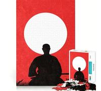 Puzzle con silhouette di samurai per adolescenti, 1000 pezzi, gioco per allenare la mente, rilassante, artistico, da assemblare, (38x26cm)