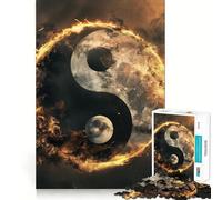 Puzzle con simbolo di pace Yin Yang per adulti,1000 pezzi,gioco per stimolare la mente,pezzi precisi e facili da incastrare,attività rilassante di gruppo al chiuso (38x52cm)