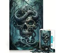 Puzzle con simbolo di teschio e serpente antico per adolescenti,1000 pezzi per un gioco mentale divertente,connessione pulita e senza interruzioni,un modo coinvolgente per passare il tempo libero