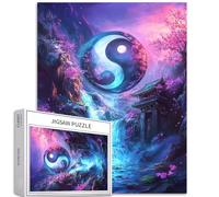 Puzzle con simbolo Yin Yang da 1000 pezzi per adulti Antica arte architettonica giapponese puzzle colorato puzzle fai da te per la decorazione della casa regali puzzle famiglia perfetto per serate di