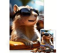 Puzzle con simpatici scoiattoli, 1000 pezzi, per ragazzi, gioco di pensiero, divertimento condiviso, bordi precisi, articolo con desiderio di Babbo Natale 38x52cm