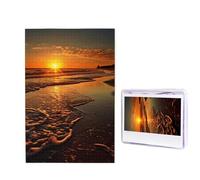 Puzzle con spiaggia all'alba arancione, 1000 pezzi, puzzle personalizzato, puzzle in legno per adulti, foto puzzle arte da appendere alla parete, decorazione per compleanno, matrimonio, San Valentino