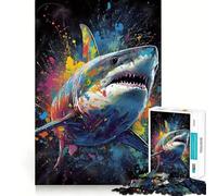 Puzzle con squalo da dipingere per ragazzi, 1000 pezzi, attività per sviluppare le capacità cognitive a casa, bordi precisi, regalo festivo 38x52cm