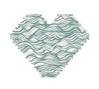 Puzzle con stampa a righe ondulate verdi - puzzle con immagine a forma di cuore, puzzle in legno