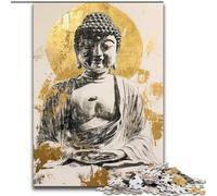 Puzzle con statua dorata del Buddha per adolescenti,puzzle da 1000 pezzi per ragazzi,per ammazzare il tempo durante le vacanze,ogni pezzo è unico,gioco divertente e stimolante per tutta la famiglia