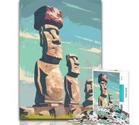 Puzzle con statue Moai dell'Isola di Pasqua per adolescenti, 1000 pezzi, per giochi educativi, giocattoli, decorazioni per la casa e regali unici, 75x50cm