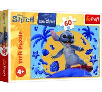 Trefl Lilo, giornata con Stitch 60 pezzi-Puzzle colorato con i personaggi del film, intrattenimento creativo, divertimento per bambini dai 4 anni in su, Multicolore, 17407