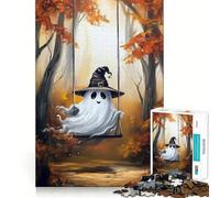 Puzzle con strega,fantasma e altalena per adolescenti,1000 pezzi per un gioco di divertimento mentale,connessione pulita e senza interruzioni,un modo coinvolgente per passare il tempo libero (50x75cm)