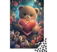 Puzzle con tenero orsetto di peluche, immagini personalizzabili, puzzle in cartone riciclato al 100% per adulti, regalo di Natale unico, 1000 pezzi (75x50 cm)