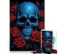 Puzzle con teschio e rose da 1000 pezzi per adolescenti, ideale per migliorare la memoria e il tempo libero Pezzo unico con motivo natalizio 50x75cm