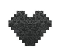 Puzzle con teschio gotico stampato, 10,8 x 12,8 cm, puzzle a forma di cuore, gioco impegnativo per adulti, divertente decorazione decorativa da parete