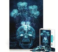 Puzzle con teschio, orchidee e meduse, 1000 pezzi, per ragazzi, giocattolo intelligente, passatempo per la casa, taglio preciso, regalo premuroso 50x75cm