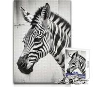Puzzle con texture grunge zebra 1000 pezzi, divertente gioco per lo sviluppo cognitivo, speciale, regalo di festa premuroso, dimensioni 50x75cm