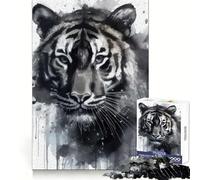 Puzzle con tigre dipinta ad acquerello per ragazzi, 1000 pezzi, stimolante per la mente, ideale per una fuga rilassante, con chiusura a incastro, perfetto per le vacanze (50x75cm)