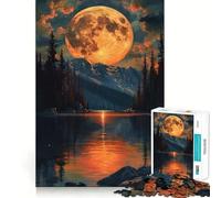 Puzzle con tramonto in montagna per ragazzi, 1000 pezzi, per migliorare la memoria, calma e relax, design classico da assemblare, regalo (38x26cm)