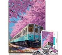 Puzzle con trenino di fiori di ciliegio per adulti e adolescenti, puzzle con assemblaggio di modelli, attività divertenti da fare a casa, regalo di compleanno, regali da viaggio (38x26cm)