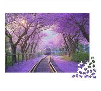 Puzzle con treno paesaggistico, estremamente difficile, molto difficile da completare, adatto per adulti, 300 pezzi (40x28 cm)