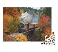 Puzzle con treno paesaggistico. Un divertente gioco per famiglie, adatto ad adulti, adolescenti e bambini. Super difficile. Design unico. 500 pezzi (52x38 cm).