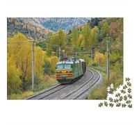 Puzzle con treno paesaggistico. Un divertente gioco per famiglie, adatto ad adulti, adolescenti e bambini. Super difficile. Design unico. 1000 pezzi (75x50 cm).