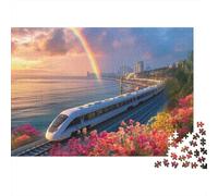 Puzzle con treno paesaggistico. Un gioco unico e creativo, stimolante e divertente. 1000 pezzi (75x50 cm).