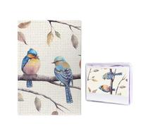 Puzzle con uccelli seduti sul ramo da 1000 pezzi, puzzle personalizzati in legno per adulti, foto puzzle arte da appendere alla parete, decorazione per compleanno, matrimonio, San Valentino