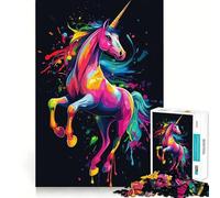Puzzle con unicorno arcobaleno per ragazzi, 1000 pezzi, gioco di logica, lento, divertente, taglio perfetto, sorpresa di compleanno (50x75cm)
