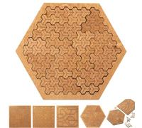 Puzzle Con Vassoio Frattale, Puzzle in Legno Difficile per Adulti, Puzzle in Legno Che Piega La Mente, Rompicapo Geometrico in Stile Vassoio, Puzzle Creativi Irregolari Unici(Triangular)