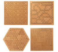 Puzzle Con Vassoio Frattale, Puzzle in Legno Difficile per Adulti, Puzzle in Legno Che Piega La Mente, Rompicapo Geometrico in Stile Vassoio, Puzzle Creativi Irregolari Unici(4pcs)
