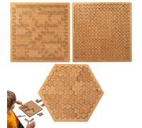 Puzzle con vassoio frattale, puzzle in legno difficili e complessi per adulti, design di labirinti creativi irregolari, sfida impossibile di pensiero inverso, puzzle senza immagini(#A+B+C)