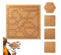 Puzzle con vassoio frattale, puzzle in legno difficili e complessi per adulti, design di labirinti creativi irregolari, sfida impossibile di pensiero inverso, puzzle senza immagini(#B)